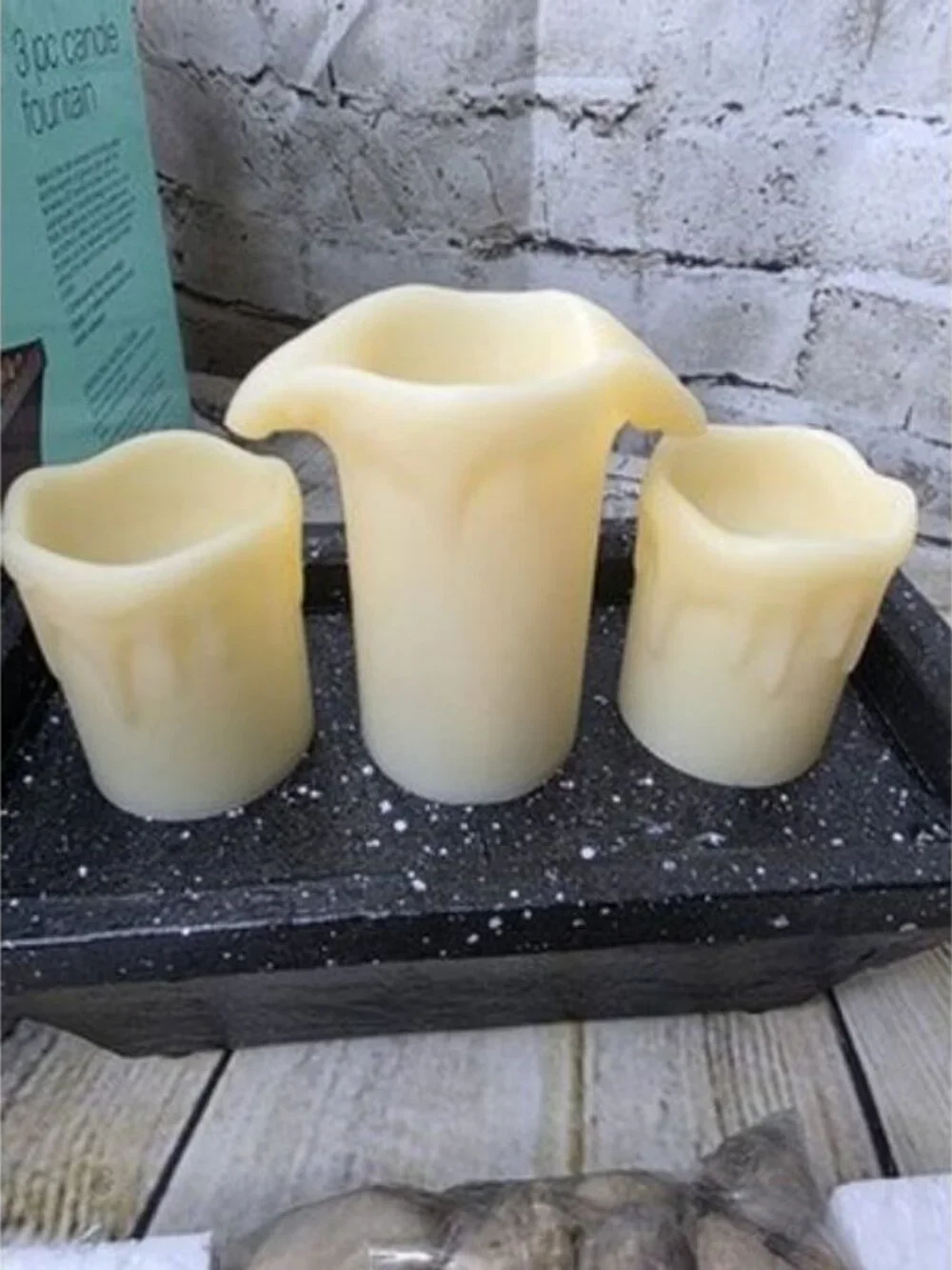Wayland Square 3 PC Candle Fountain Battery Operated NOT INCLUDED
